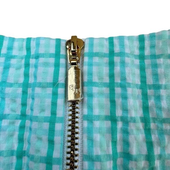 Southern Tide Gingham Seersucker Shift‎ Dress Bermuda Teal Women’s Size 2 - Picture 4 of 7